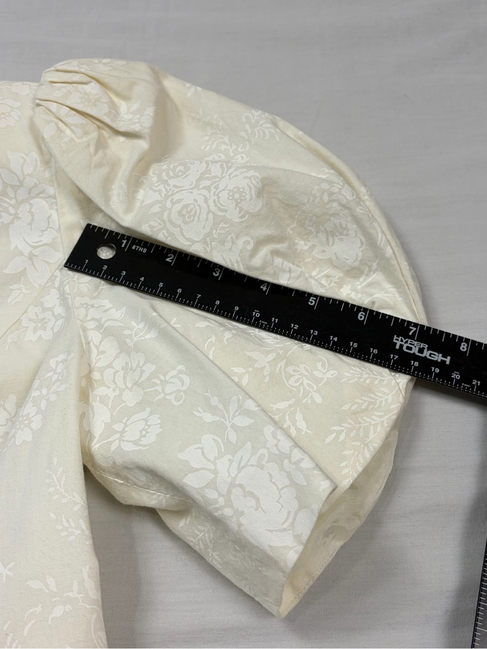 Vintage Scott McClintock Ivory Floral Lace Puff Sleeve Drop Waist Dress S Praire - Picture 11 of 16